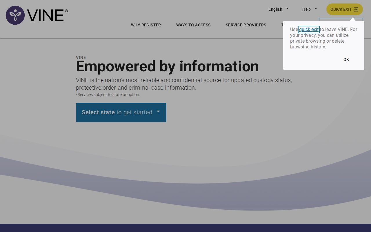 Idaho VINELink person search for a Kootenai County inmate release check