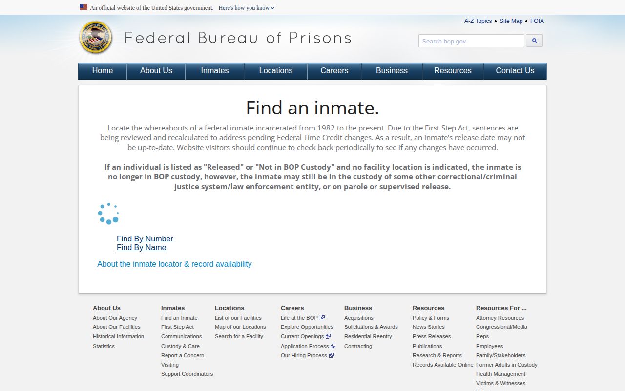 Federal BOP release search for a Kootenai County person
